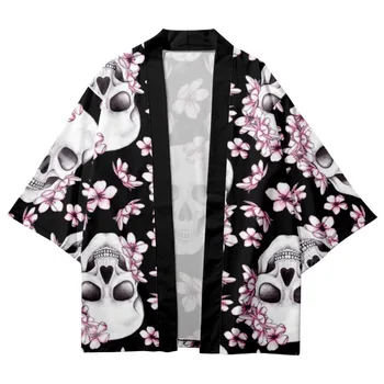 2023 Letné Kvety Kostra Tlač Košele Tradičné Kimono Muži Ženy Japonský Yukata Módne Cardigan Cosplay Haori Oblečenie
