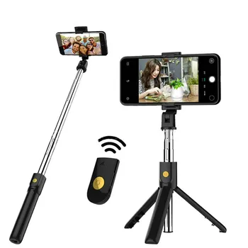 3 v 1 Bezdrôtová Selfie Stick pre iphone/Android Skladací Ručný Monopod Uzávierky Diaľkové Rozšíriteľný Statív