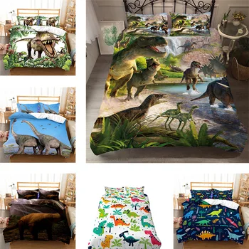 3D Dizajn Dinosaura Obliečky Kryt Nastaví Posteľná Bielizeň posteľná bielizeň Set Prikrývka/Tešiteľ Poťahy, Vankúše 220x240 Veľkosť Jurský Obdobie