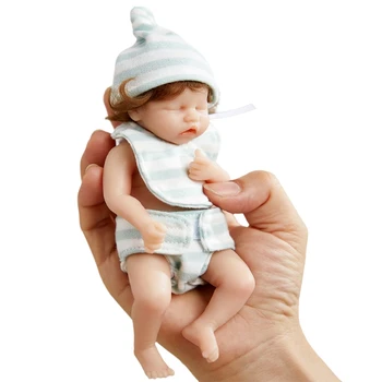 6in Mini Reborns Bábiku Baby Dievča Bábiku celého Tela Silikónové Realistické Umelé Mäkká Hračka s Zakorenené Vlasy Populárne Darčeky