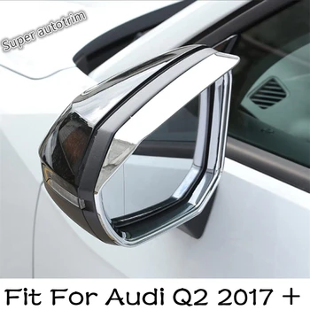 ABS Chrome Dverí, Spätné Zrkadlo Dažďový Obočie Deflektor Čepele Kryt Výbava Exteriér Príslušenstvo Pre Audi Q2 2017 2018 2019 2020