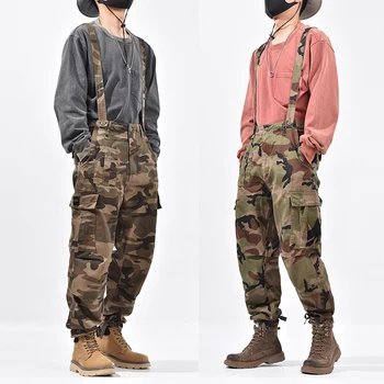 Americké Vojenské Kamufláž Trakmi, Módne Odnímateľný Popruh Taktické Cargo Nohavice Streetwear Mužov Oblečenie Rovné Nohavice