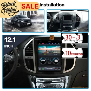 Android 9.0 128GB Tesla Štýl Pre Benz Vito 3 2014 2020 Auta GPS Navigácie Carpaly Auto Rádio Stereo Multimediálny Prehrávač Vedúci Jednotky