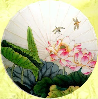 Doprava zadarmo Lotus a dragonfly olejované papier dáždnik Luzhou ručné nepremokavé a slnečník dráma rekvizity dáždnik