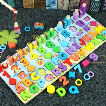Drevené Číslo Digitálny Abecedy Triedenie & Tvar Zodpovedajúce Puzzle pre Batoľatá, Deti Predškolského Vzdelávania Busy Board Montessori Hračka