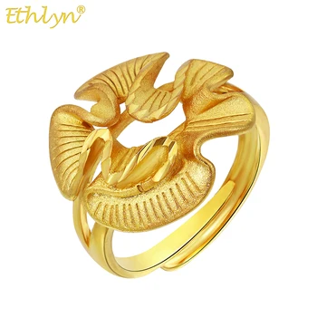 Ethlyn Kvet Krúžok pre Ženy Afriky Šperky Etiópskej Zlatá Farba Svadobné Party Krúžok Openable Trendy Krúžky MY227