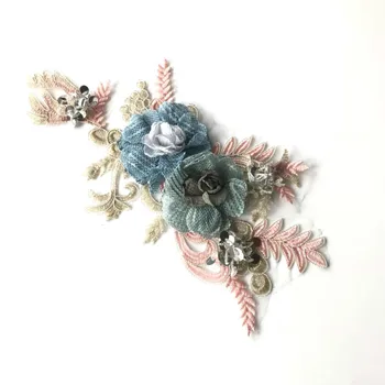 Farebné výšivky, čipky nášivka patch 3D kvet handričkou opravy módne dámske oblečenie zdobené vzor kvety
