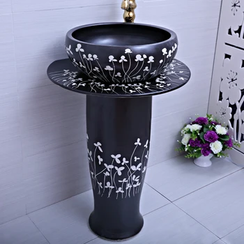 Kúpeľňa Podstavci, Umývadlo Keramické Starožitné Wc Umývanie Stola Neoddeliteľnou porcelánové Umývadlo Umelecké Podstavec Povodí čierna