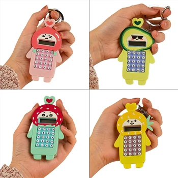  Mini Kalkulačka Roztomilý Ovocie Keychain Taška Dekorácie Prívesok Auto Krúžok Na Šperky