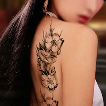 Nepremokavé Tetovanie Na Telo Body Art, Unisex Slivka Kvet Kvet Rameno Nohu Nálepky Dočasné Umenie