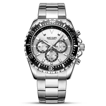 Náramkové hodinky Relogio Masculino MEGIR Kalendár Svetelný Hodinky pre Mužov Luxusné Quartz Športové Nepremokavé Vojenské Hodinky Muž Hodiny