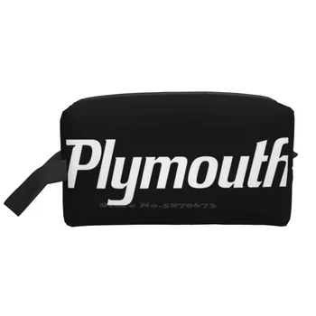 Plymouth Biele Logo Horizontálne Fan Art Cestovné Storge Taška Digitálne Prenosné Zips Perá, Tašky Mopar Logo, Symbol Diely Fiat Chrysler