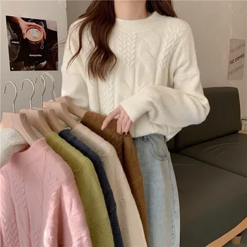 Pulóvre obnovenie dávnych spôsoby viac žien zime málo 2021 nové v sveter kabát mimo Japonský malátny je lenivý