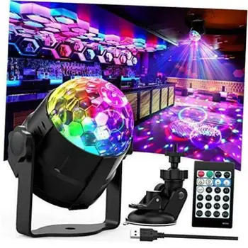 RGB Disco Ball Strany Svetlá Svetlo LED Projektor Strobo Diaľkové Ovládanie, Osvetlenie, Lampy Narodeninovej Party Auto Club, Karaoke Bar Vianoce