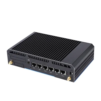 Súčasné obrady bez ventilátora 6 LAN Mini PC Firewall Zariadenie Intel Core i3 6006U Gigabit Ethernet AES-NI pfSense VPN Router Openwrt