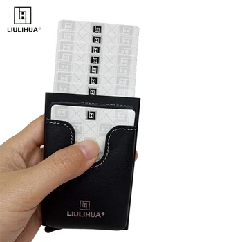 Ultra-tenký, minimalistický pánske peňaženky, peňaženky držiteľa karty, kovová peňaženka peňaženky, pop-up peňaženky, RFID kreditnej karty box giftLIULIHUA