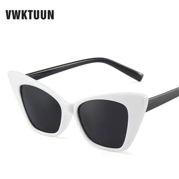 VWKTUUN slnečné Okuliare Ženy White Black Cat Okuliare UV400 Jazdy Vodič Odtiene Jelly Farebné Slnečné okuliare Pre Ženy Okuliare