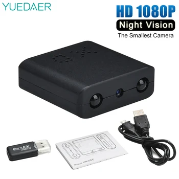 YUEDAER Mini Kamera 1080P Full HD Šport IP Kamery Infračervené Nočné Videnie videorekordéra Podpora TF Kariet DV Verziu fotoaparátu